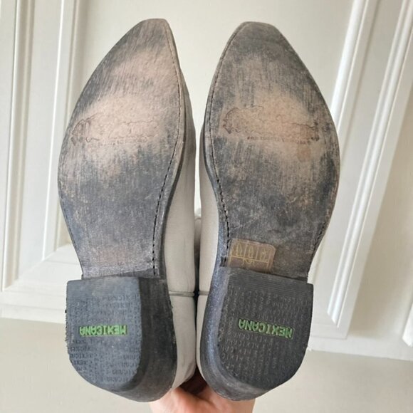 Mexicana Free People Lightning Strikes White Leather Western Boots Sz 8 - Picture 10 of 12